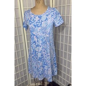 Lilly Pulitzer Cody Seahorse Beach Preppy Old Money Classic‎ T Shirt Dress Small